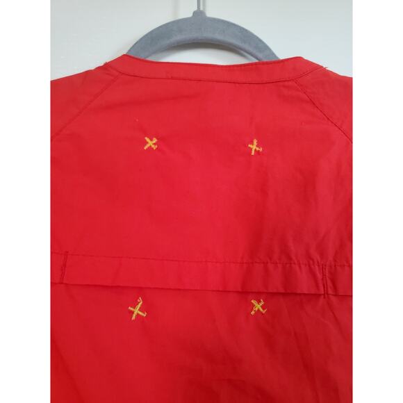 BB Dakota Lightweight Orange-Red Cotton Belted Pockets Jacket Dress, Size Large - Picture 11 of 15